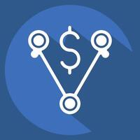 Icon Off Peak Pricing. related to Energy Storage symbol. long shadow style. editable vector