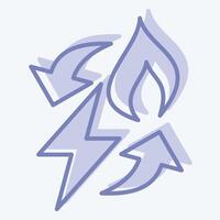 Icon Power to Gas. related to Energy Storage symbol. two tone style. editable vector