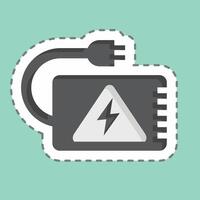 Sticker line cut Back Up Power. related to Energy Storage symbol. editable vector