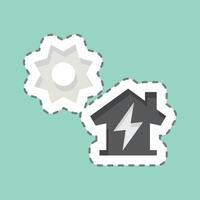 Sticker line cut Distributed Generation. related to Energy Storage symbol vector