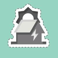 Sticker line cut Photovoltaic System. related to Energy Storage symbol. editable vector