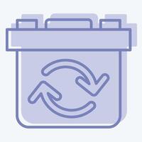 Icon Rechargeable Battery. related to Energy Storage symbol. two tone style. editable vector