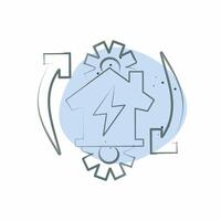 Icon Off the Grid. related to Energy Storage symbol. Color Spot Style. editable vector