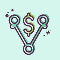 Icon Off Peak Pricing. related to Energy Storage symbol. MBE style. editable vector