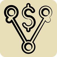 Icon Off Peak Pricing. related to Energy Storage symbol. hand drawn style. editable vector