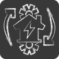 Icon Off the Grid. related to Energy Storage symbol. chalk Style. editable vector