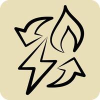 Icon Power to Gas. related to Energy Storage symbol. hand drawn style. editable vector