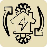 Icon Off the Grid. related to Energy Storage symbol. hand drawn style. editable vector