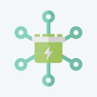 Icon Grid Energy Storage. related to Energy Storage symbol. flat style. editable vector