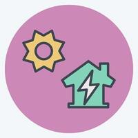Icon Distributed Generation. related to Energy Storage symbol. color mate style vector