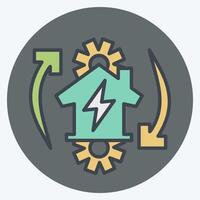 Icon Off the Grid. related to Energy Storage symbol. color mate style. editable vector