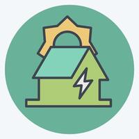 Icon Photovoltaic System. related to Energy Storage symbol. color mate style. editable vector