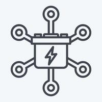 Icon Grid Energy Storage. related to Energy Storage symbol. line style. editable vector