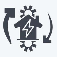 Icon Off the Grid. related to Energy Storage symbol. glyph style. editable vector