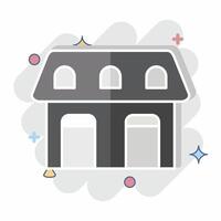 Icon Stable. related to Equestrian Sport symbol. comic style. design editable vector