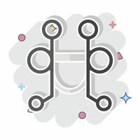 Icon Pelham Bit. related to Equestrian Sport symbol. comic style. design editable vector