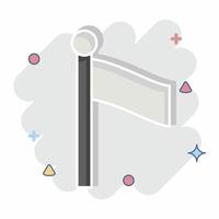 Icon Flag. related to Equestrian Sport symbol. comic style. design editable vector
