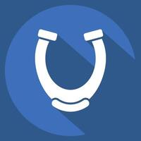 Icon Horseshoe. related to Equestrian Sport symbol. long shadow style. design editable vector