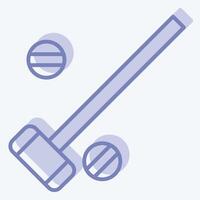 Icon Mallets And Ball. related to Equestrian Sport symbol. two tone style. editable vector