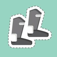 Sticker line cut Boot. related to Equestrian Sport symbol. design editable vector