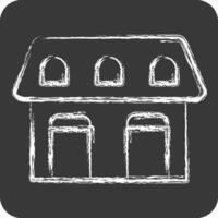 Icon Stable. related to Equestrian Sport symbol. chalk Style. design editable vector