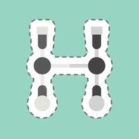 Sticker line cut Bits. related to Equestrian Sport symbol. design editable vector
