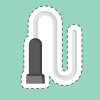 Sticker line cut Whip. related to Equestrian Sport symbol. design editable vector