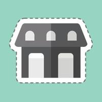 Sticker line cut Stable. related to Equestrian Sport symbol. design editable vector
