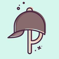 Icon Helmat. related to Equestrian Sport symbol. MBE style. design editable vector