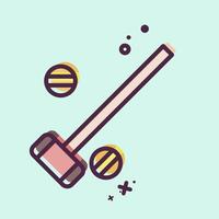 Icon Mallets And Ball. related to Equestrian Sport symbol. MBE style. editable vector