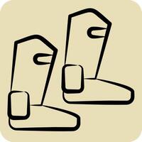 Icon Boot. related to Equestrian Sport symbol. hand drawn style. design editable vector