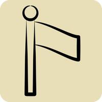 Icon Flag. related to Equestrian Sport symbol. hand drawn style. design editable vector