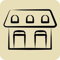 Icon Stable. related to Equestrian Sport symbol. hand drawn style. design editable vector