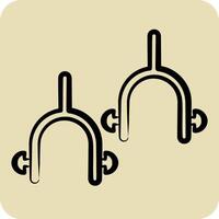 Icon Spurs. related to Equestrian Sport symbol. hand drawn style. design editable vector