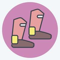 Icon Boot. related to Equestrian Sport symbol. color mate style. design editable vector