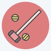 Icon Mallets And Ball. related to Equestrian Sport symbol. color mate style. editable vector