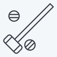 Icon Mallets And Ball. related to Equestrian Sport symbol. line style. editable vector