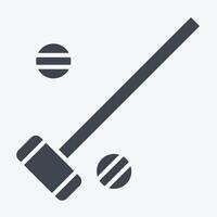 Icon Mallets And Ball. related to Equestrian Sport symbol. glyph style. editable vector