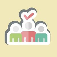 Sticker Coattaile Effect. related to Electiont symbol. simple design editable vector