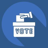 Icon Ballot Box. related to Electiont symbol. long shadow style. simple design editable vector