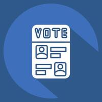 Icon Ballot Paper. related to Electiont symbol. long shadow style. simple design editable vector