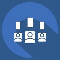 Icon Election Result. related to Electiont symbol. long shadow style. simple design editable vector