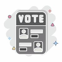 Icon Ballot Paper. related to Electiont symbol. comic style. simple design editable vector