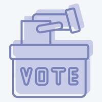 Icon Ballot Box. related to Electiont symbol. two tone style. simple design editable vector