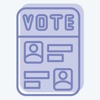 Icon Ballot Paper. related to Electiont symbol. two tone style. simple design editable vector