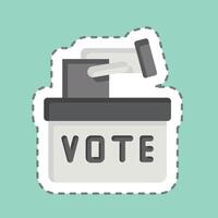 Sticker line cut Ballot Box. related to Electiont symbol. simple design editable vector