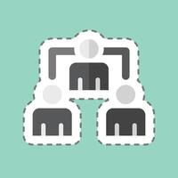 Sticker line cut Delegates. related to Electiont symbol. simple design editable vector