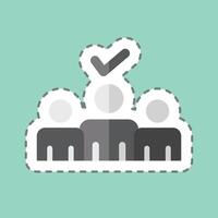Sticker line cut Coattaile Effect. related to Electiont symbol. simple design editable vector
