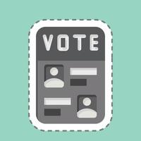 Sticker line cut Ballot Paper. related to Electiont symbol. simple design editable vector