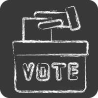 Icon Ballot Box. related to Electiont symbol. chalk Style. simple design editable vector